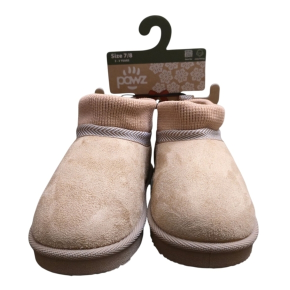 Pawz Cozy Knit Cuff Slippers in Brown for Toddler Girl Size.7-8 NWT! - Picture 3 of 10